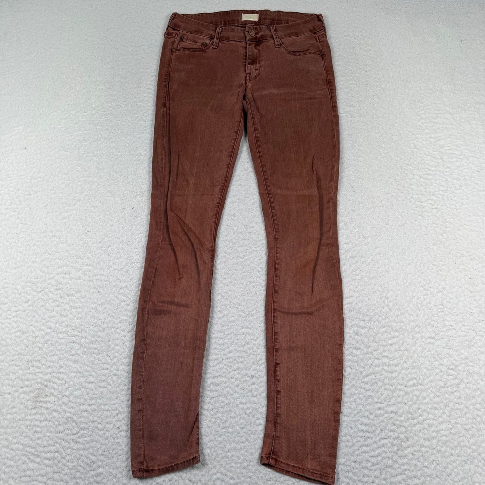 Mother The Lookerโ Skinny Jeans Women 26 Brown Pop Mid Rise Stretch Denim